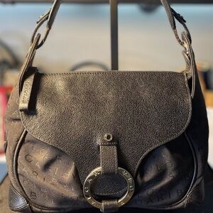 SOLD Authentic BVLGARI Handbag Shoulder Bag Logo Canvas Leather